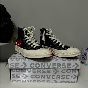 Black and red Comme des Garçons Play x Converse High